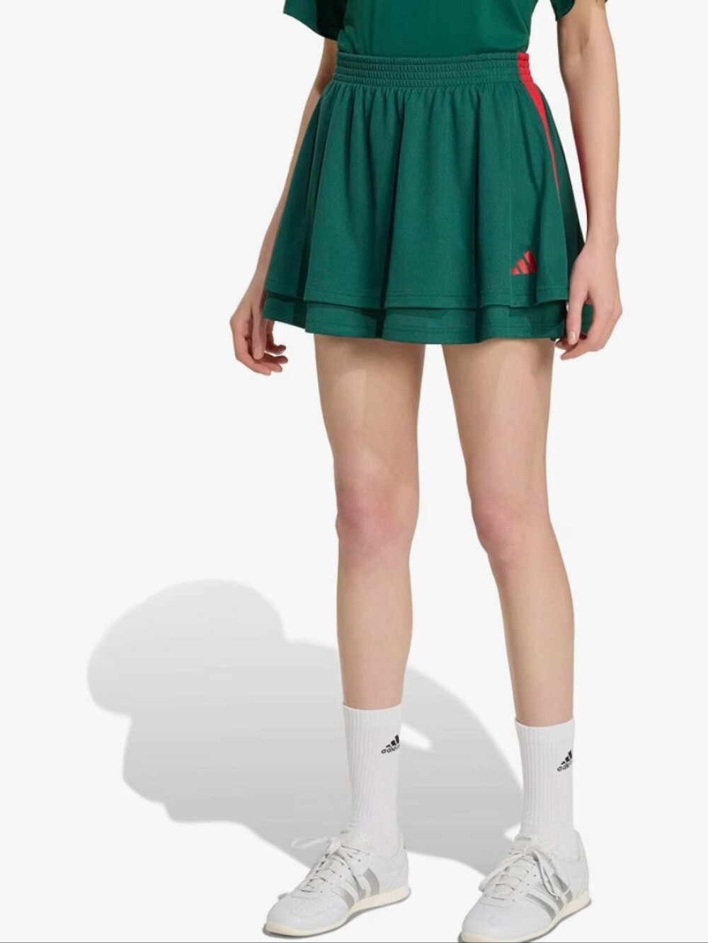 ADIDAS | Women's Dark Green House of Trio Two Layer Mesh Mini Skirt